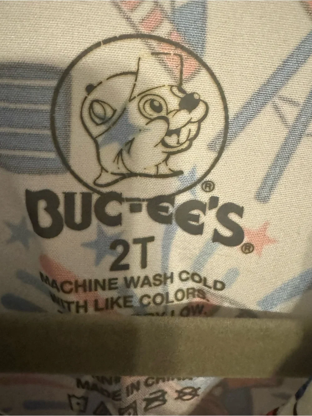 Buc-ees Toddler 2T kids 4th of July Button up Shirt USA Flag Fireworks America